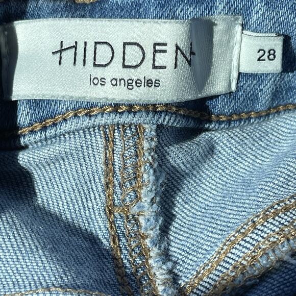 Hidden Los Angeles Mom Jeans Distressed Blue Stretch Grunge Edgy Capsule Size 28 - Picture 3 of 8